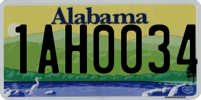AL license plate 1AH0034