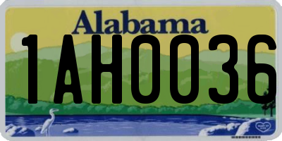 AL license plate 1AH0036