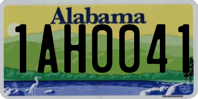 AL license plate 1AH0041
