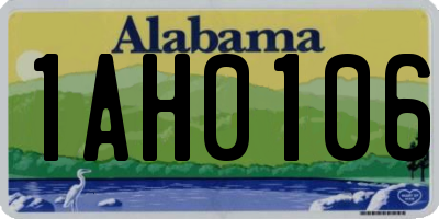 AL license plate 1AH0106