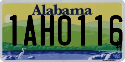 AL license plate 1AH0116