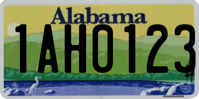 AL license plate 1AH0123