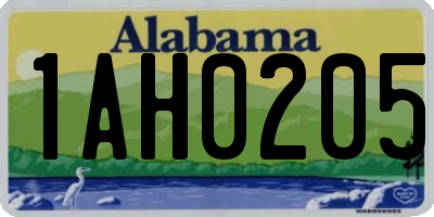 AL license plate 1AH0205