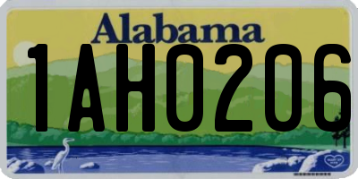 AL license plate 1AH0206