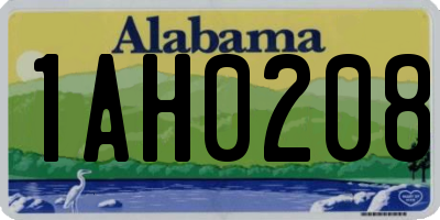 AL license plate 1AH0208