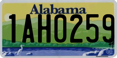 AL license plate 1AH0259