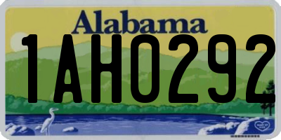 AL license plate 1AH0292