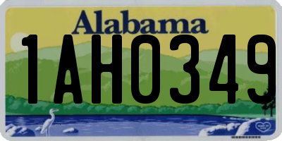 AL license plate 1AH0349
