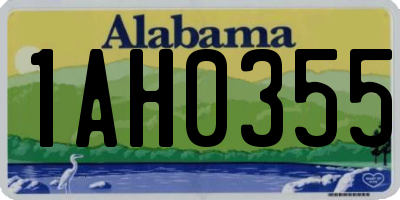 AL license plate 1AH0355