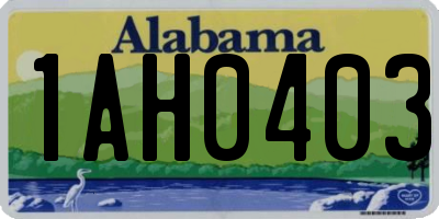 AL license plate 1AH0403
