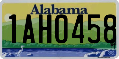 AL license plate 1AH0458