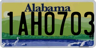 AL license plate 1AH0703