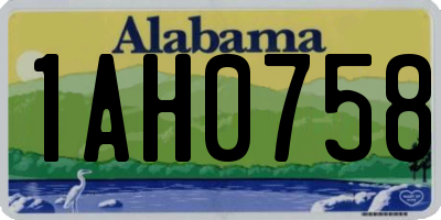 AL license plate 1AH0758
