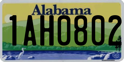 AL license plate 1AH0802