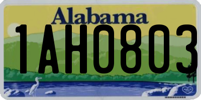 AL license plate 1AH0803
