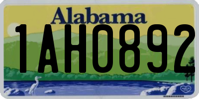 AL license plate 1AH0892