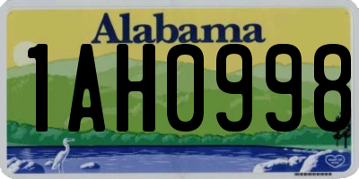 AL license plate 1AH0998