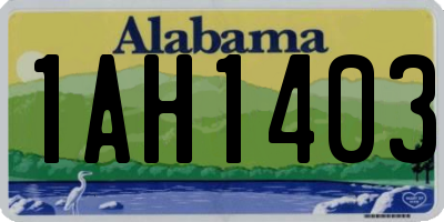 AL license plate 1AH1403