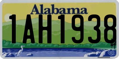 AL license plate 1AH1938