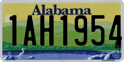 AL license plate 1AH1954