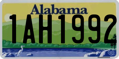 AL license plate 1AH1992