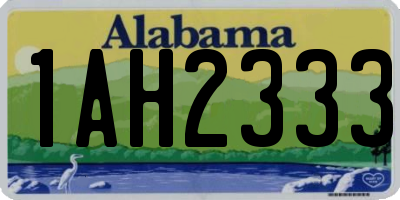 AL license plate 1AH2333