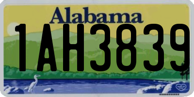 AL license plate 1AH3839