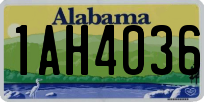 AL license plate 1AH4036