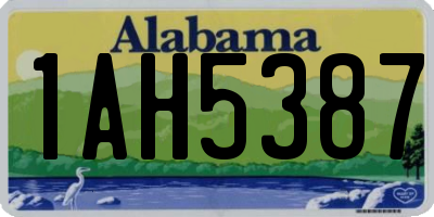AL license plate 1AH5387