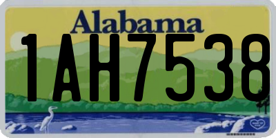 AL license plate 1AH7538