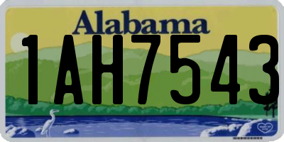 AL license plate 1AH7543