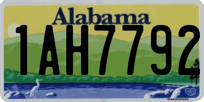AL license plate 1AH7792