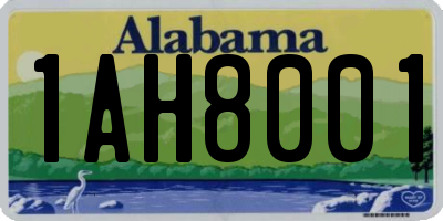 AL license plate 1AH8001
