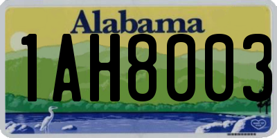 AL license plate 1AH8003