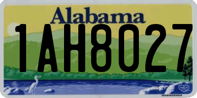 AL license plate 1AH8027