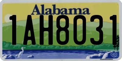 AL license plate 1AH8031