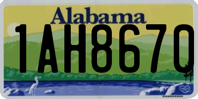 AL license plate 1AH8670