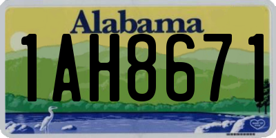 AL license plate 1AH8671