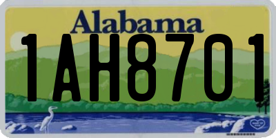 AL license plate 1AH8701