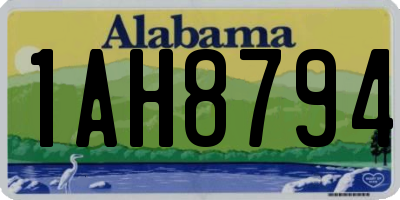 AL license plate 1AH8794