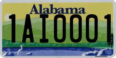 AL license plate 1AI0001