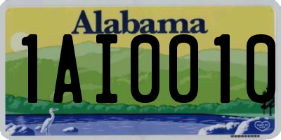 AL license plate 1AI0010