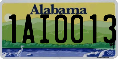 AL license plate 1AI0013