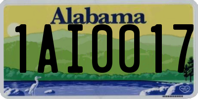 AL license plate 1AI0017