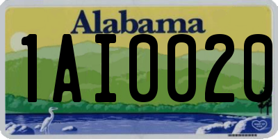 AL license plate 1AI0020