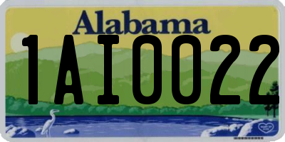 AL license plate 1AI0022