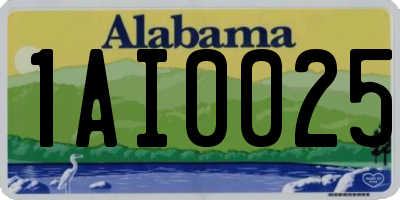 AL license plate 1AI0025