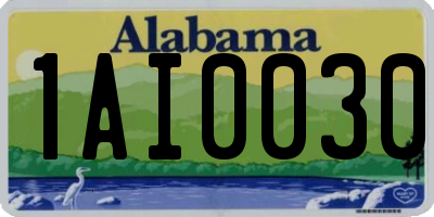 AL license plate 1AI0030