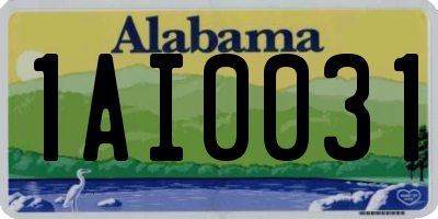 AL license plate 1AI0031