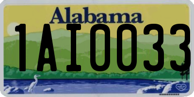 AL license plate 1AI0033